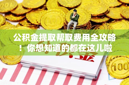 江西公积金提取帮取费用全攻略!你想知道的都在这儿啦 江西公积金提取帮取费用全攻略!你想知道的都在这儿啦
